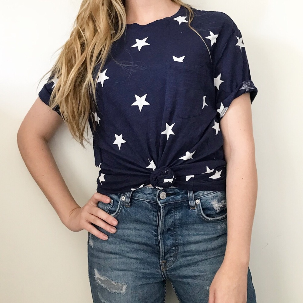 Navy stars tee